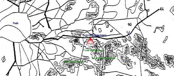 Plan de situation des tangs de Croissy et de Beaubourg